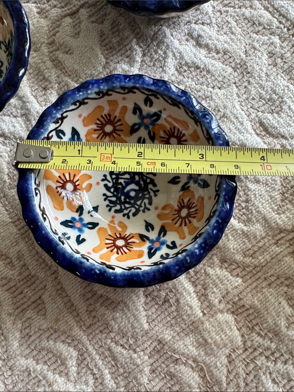Polish Stoneware Unikat 190. small fluted spice Bowls set of (4). - Picture 6 of 6